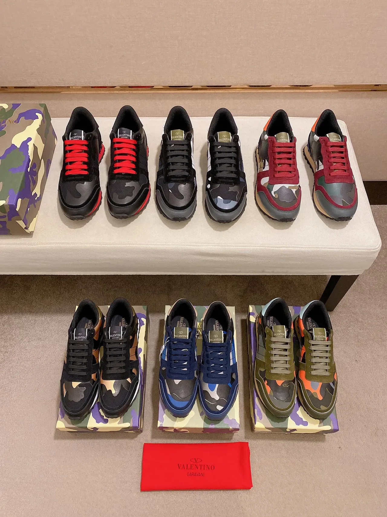 Black and Red Camo-Accent Lifestyle Sneaker 3
