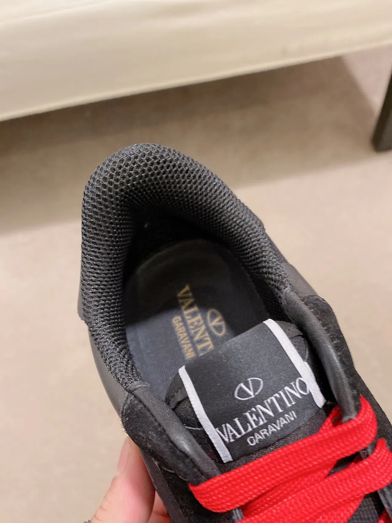 Black and Red Camo-Accent Lifestyle Sneaker 5