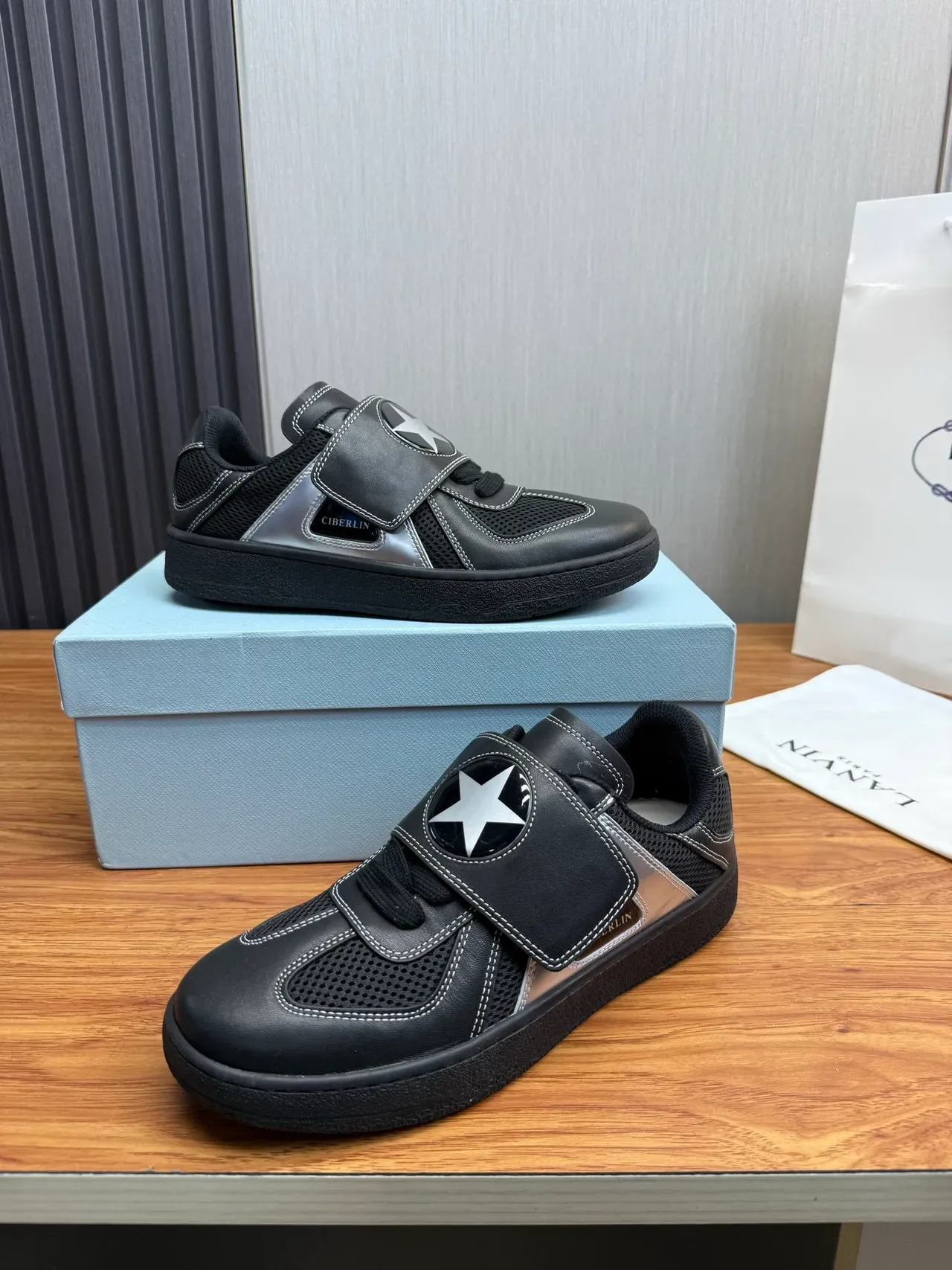 Black and Silver Star Strap Lifestyle Sneaker 4