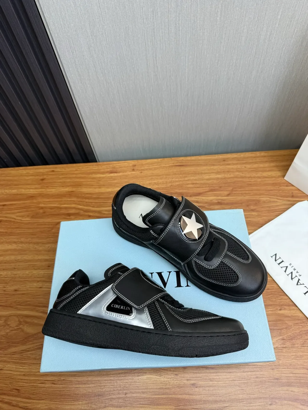 Black and Silver Star Strap Lifestyle Sneaker 6