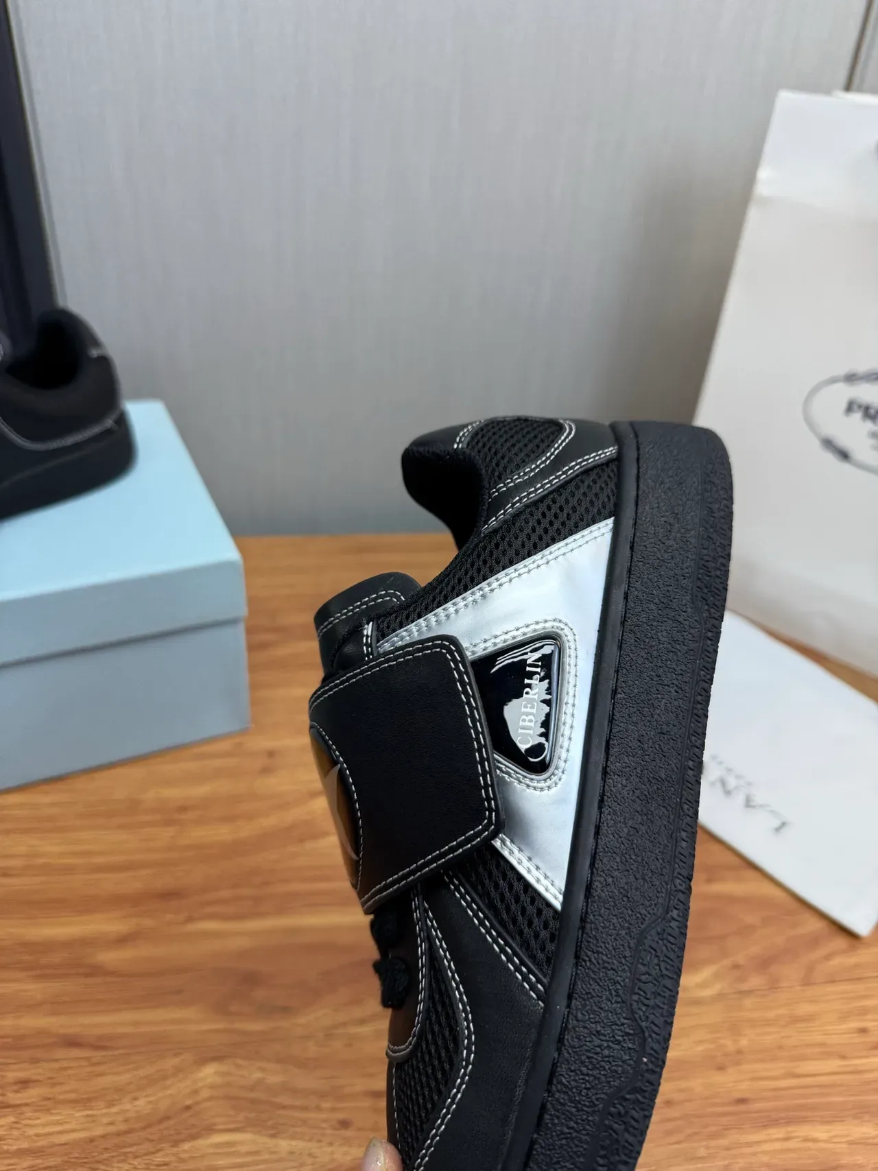 Black and Silver Star Strap Lifestyle Sneaker 9