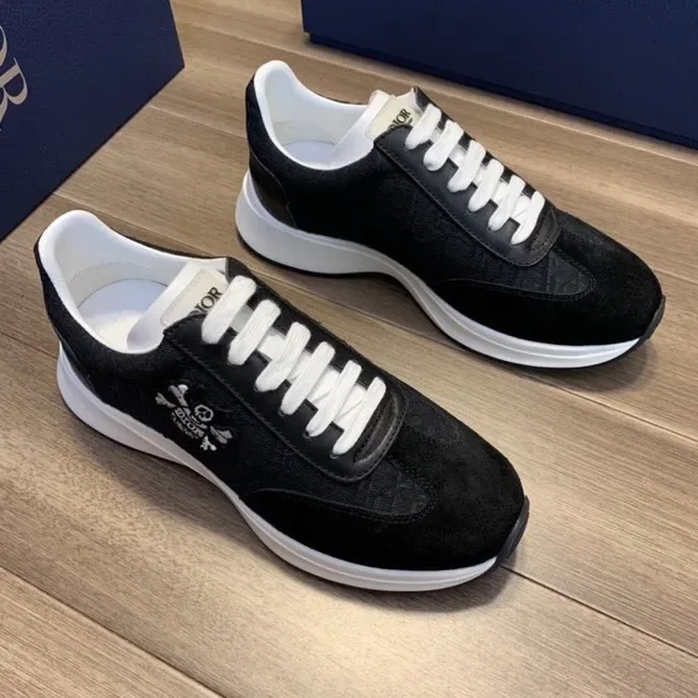 Black and White Embroidered Skull Sneaker 6