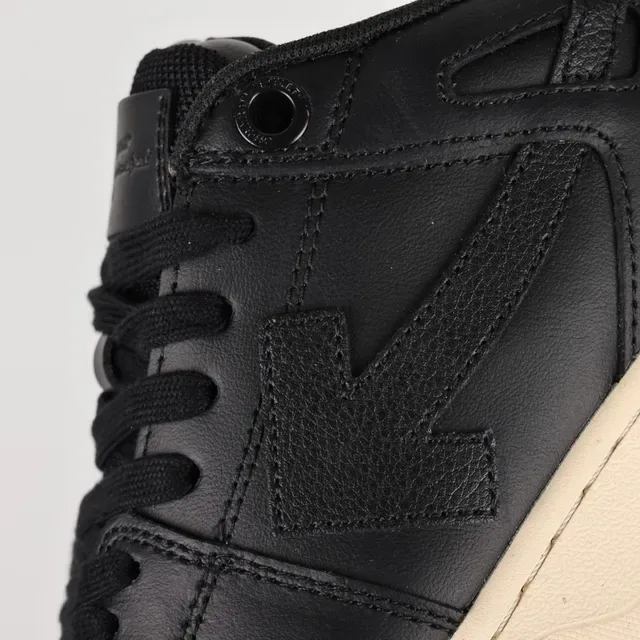 Black Beige Leather Upper Off-White Chunky Midsole Sneakers 6