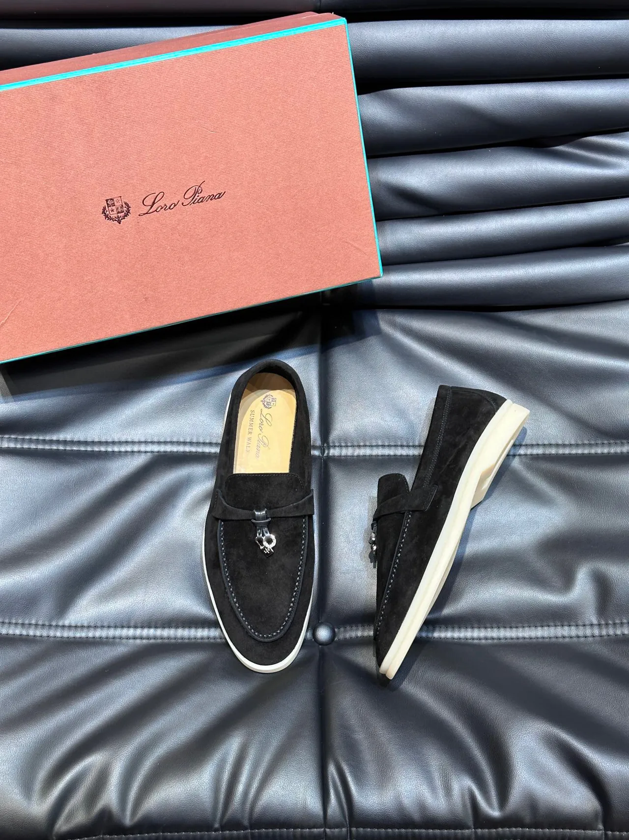 Black Beige Suede Slip-On Loafer 3