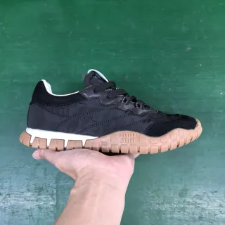 Black Brown Textile And Suede Upper Wavy Stitched Overlays Lifestyle Sneakers
