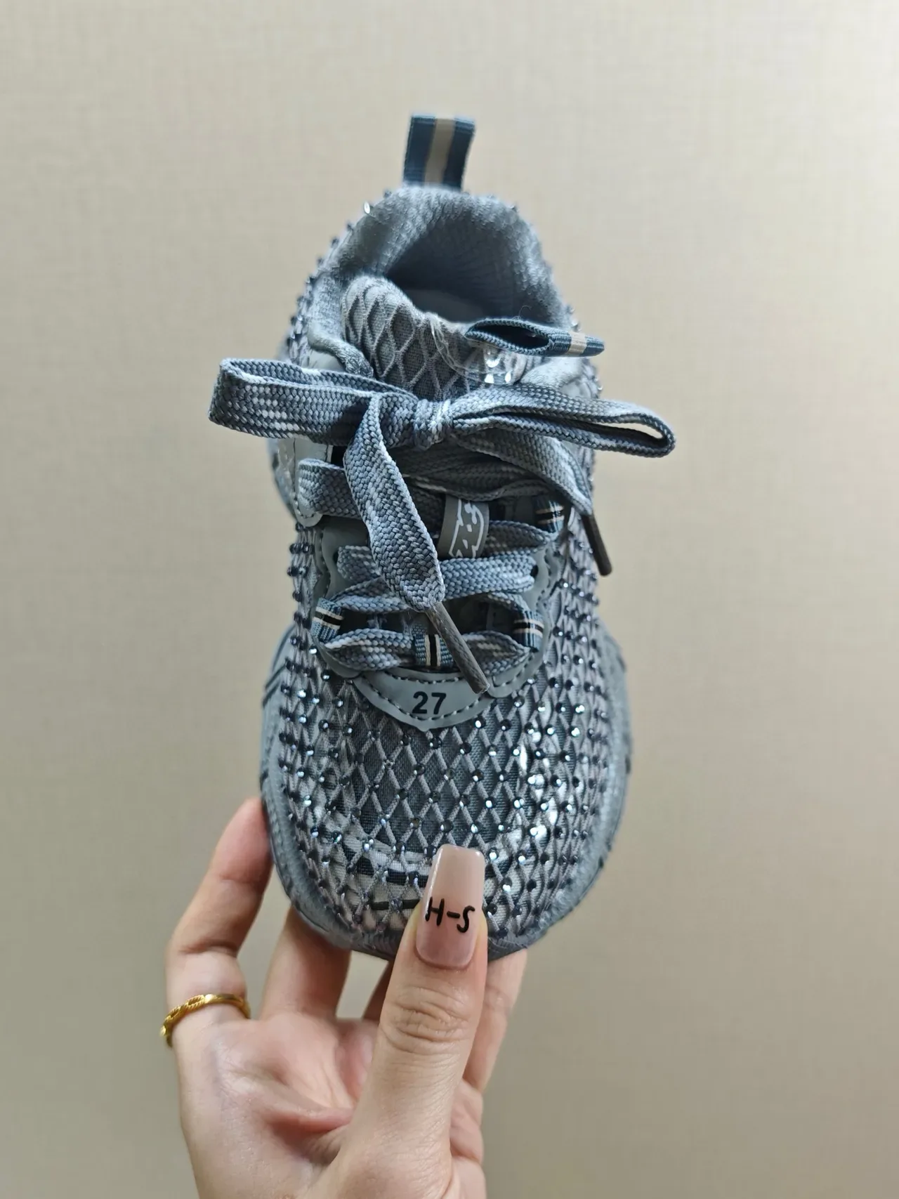 Black Chunky Sole Woven Mesh Upper Sneakers 24