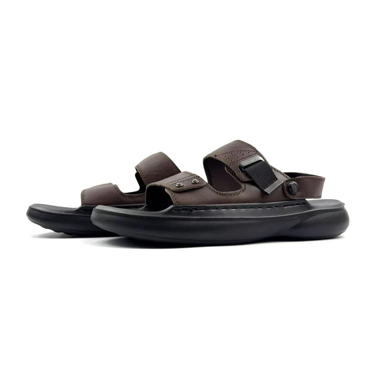 Black Dual-Strap Adjustable Casual Sandal 3