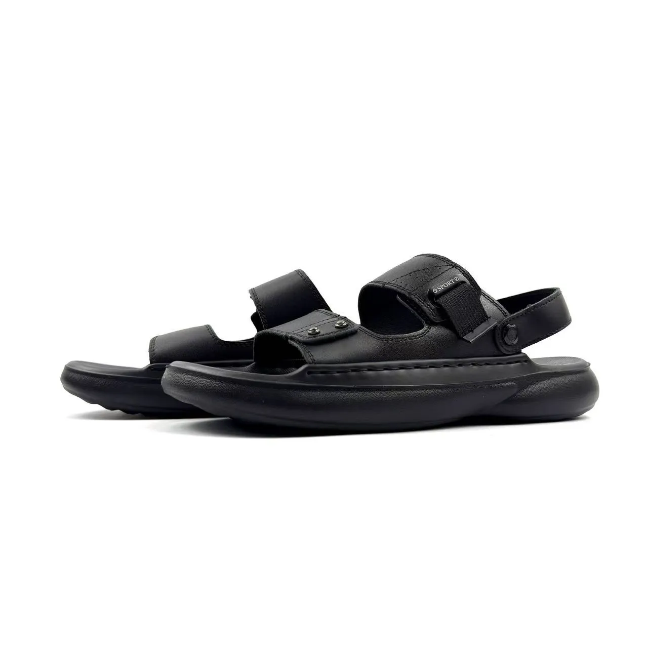 Black Dual-Strap Adjustable Casual Sandal 8