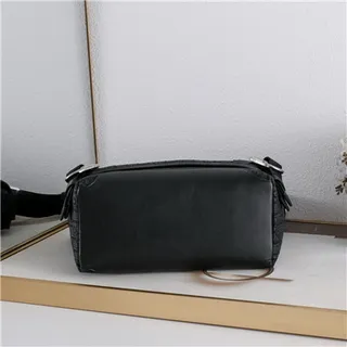 Black Embossed Pattern Messenger Bag 4