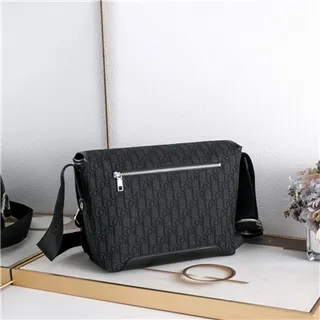 Black Embossed Pattern Messenger Bag 5