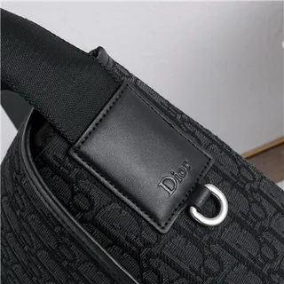 Black Embossed Pattern Messenger Bag 6