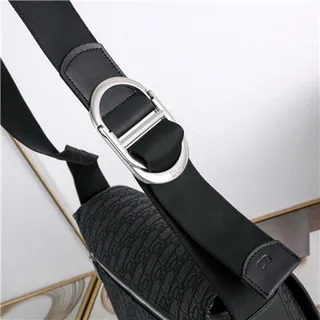 Black Embossed Pattern Messenger Bag 8