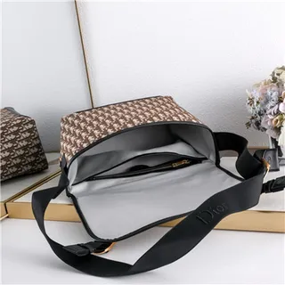 Black Embossed Pattern Messenger Bag 11