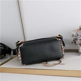 Black Embossed Pattern Messenger Bag 16