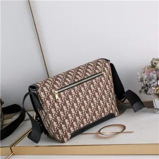 Black Embossed Pattern Messenger Bag 17