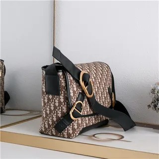 Black Embossed Pattern Messenger Bag 18