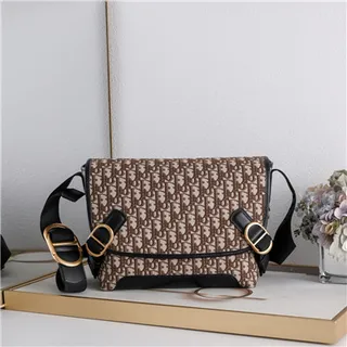 Black Embossed Pattern Messenger Bag 19