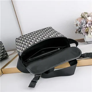Black Embossed Pattern Messenger Bag 20
