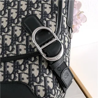 Black Embossed Pattern Messenger Bag 22