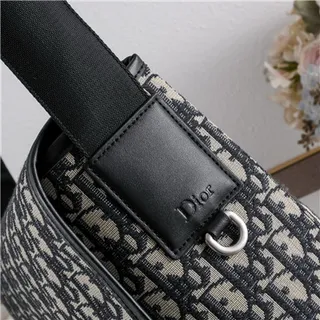 Black Embossed Pattern Messenger Bag 23