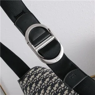 Black Embossed Pattern Messenger Bag 24