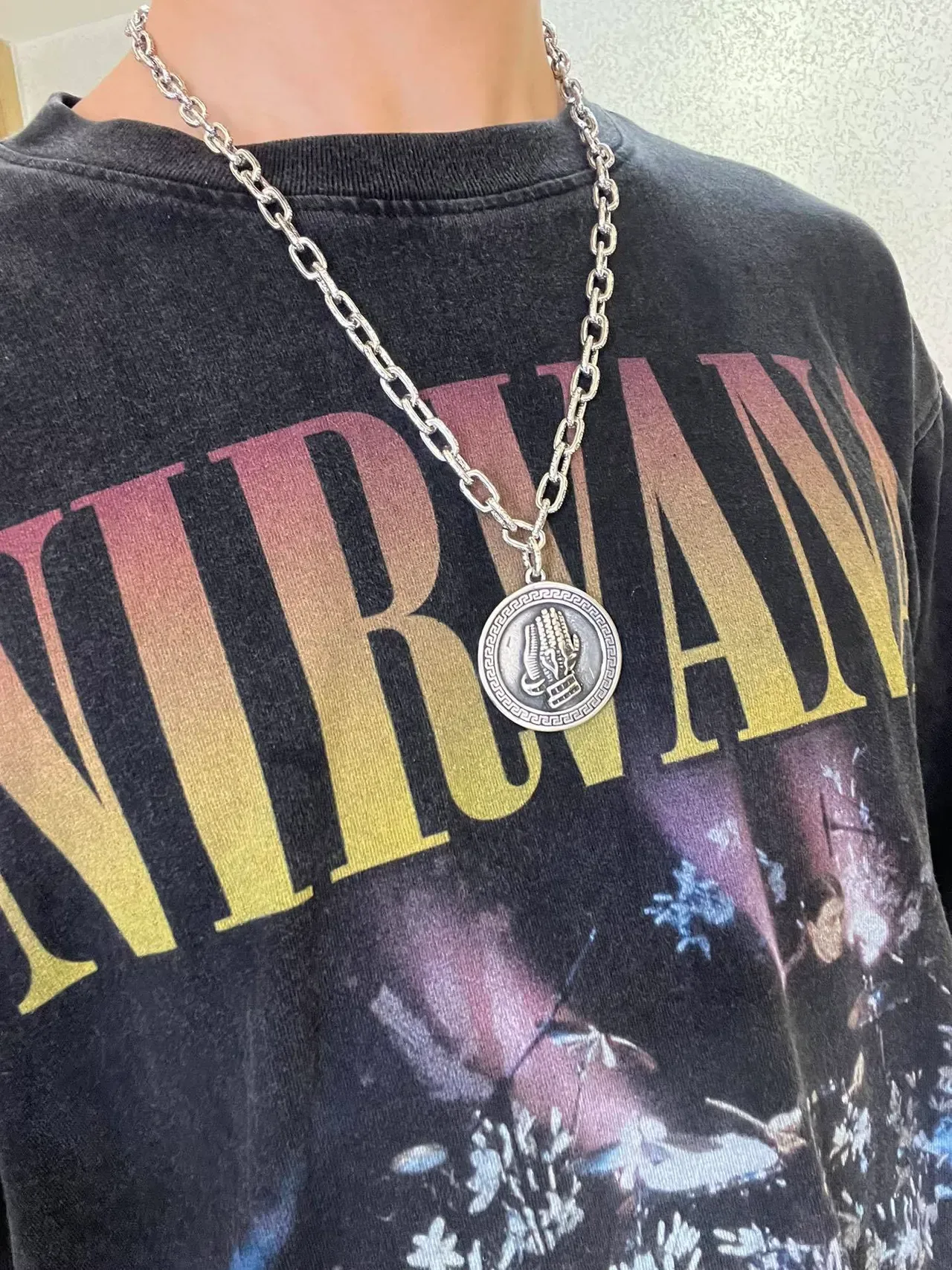 Black Faded Nirvana Gradient Print T-Shirt 4