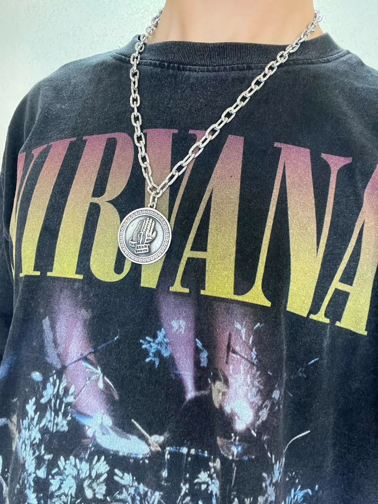 Black Faded Nirvana Gradient Print T-Shirt 7