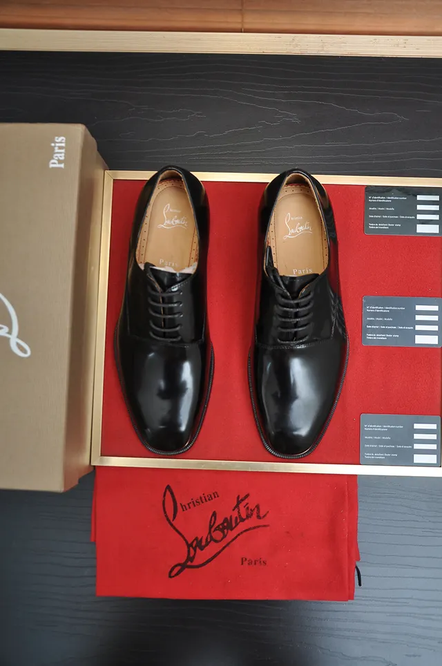 Black Glossy Cap Toe Oxford Shoe 5