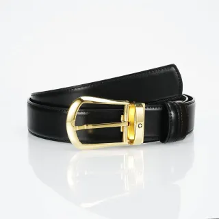 Black Gold Smooth Polished Buckle Leather Belt