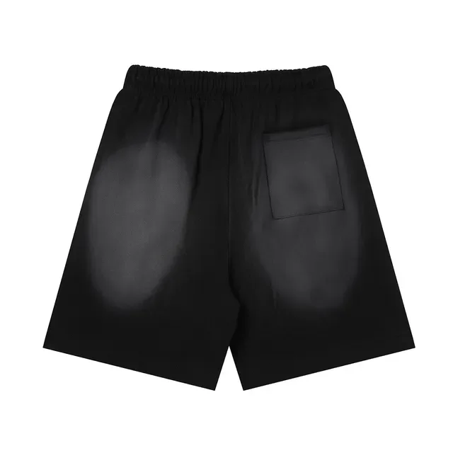 Black Graphic-Print Drawstring Waist Shorts 3