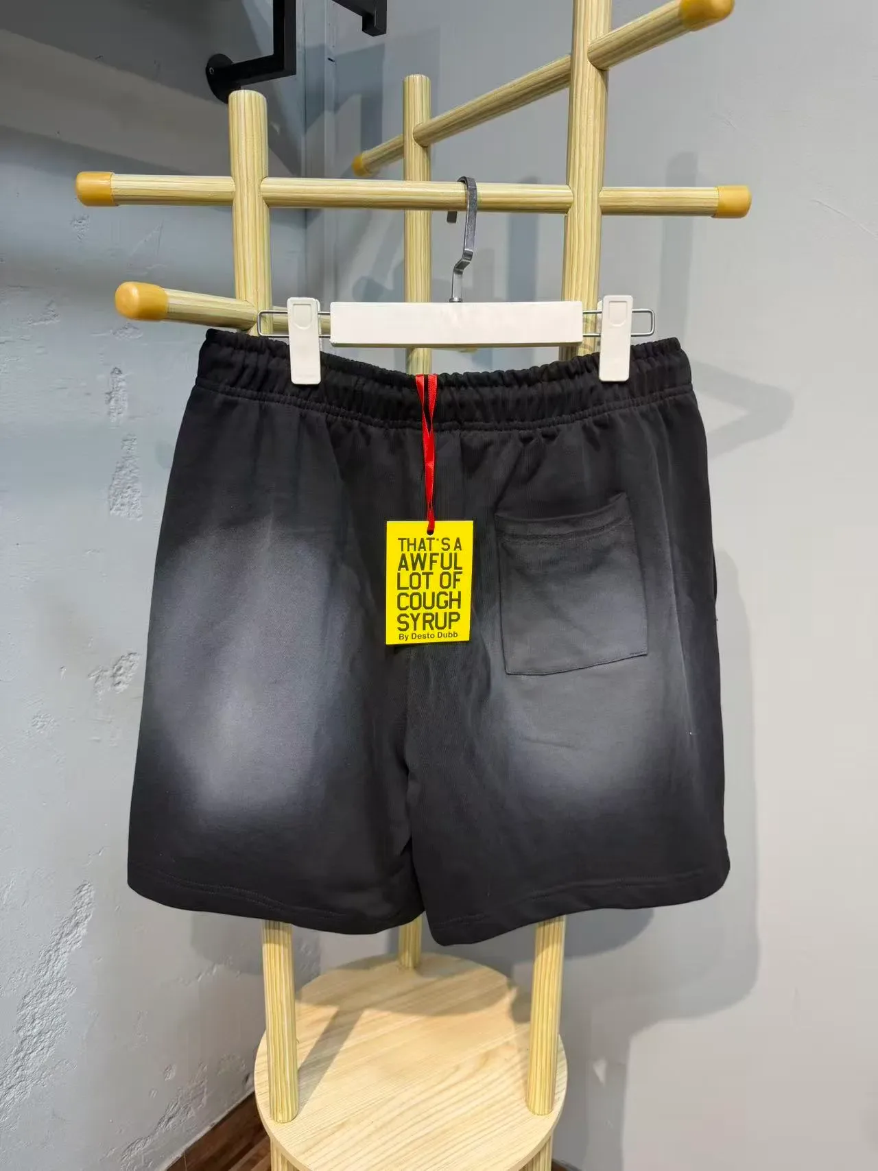 Black Graphic-Print Drawstring Waist Shorts 6