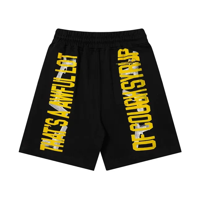 Black Graphic-Print Elastic-Waist Drawstring Shorts 3