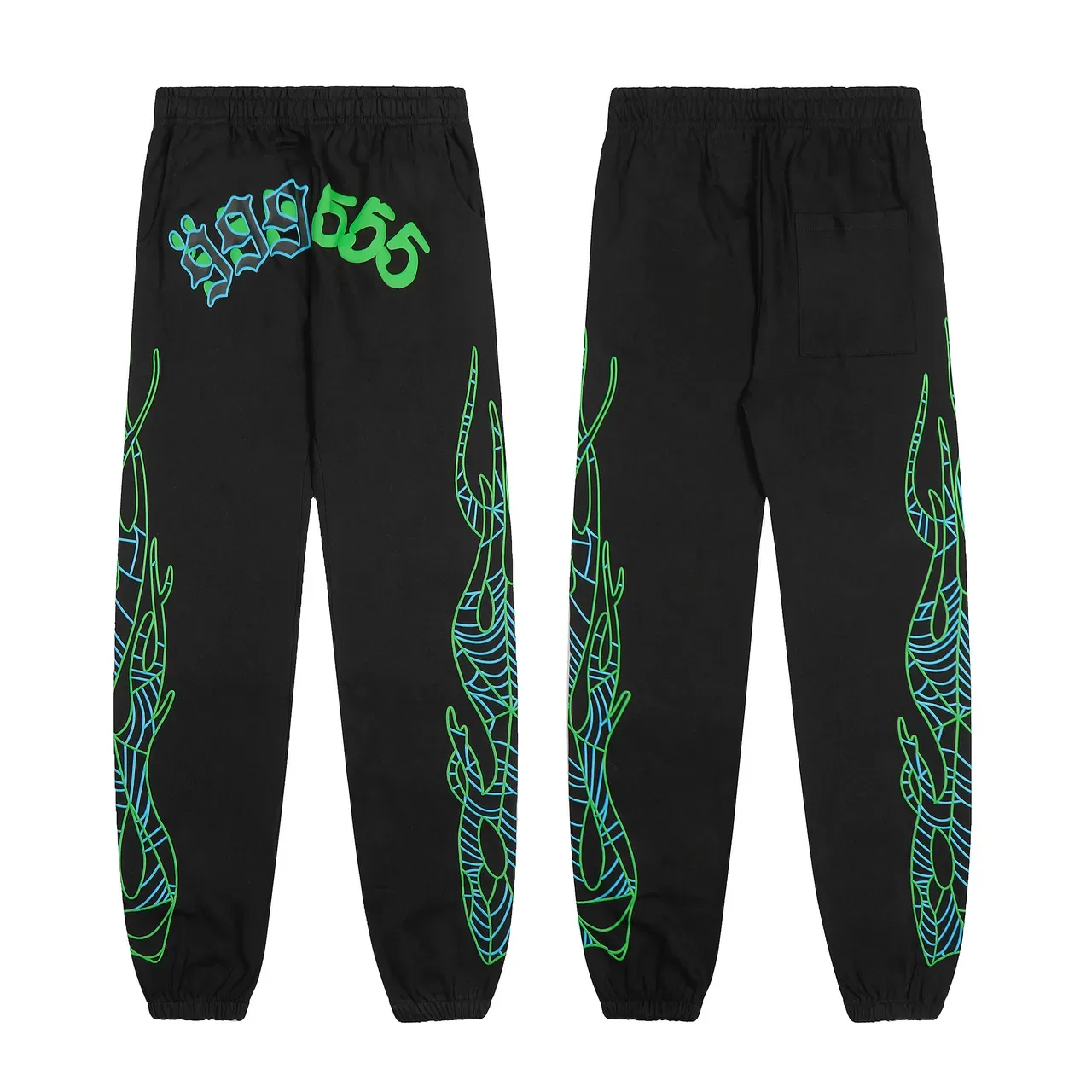 Black Graphic-Print Oversized Hoodie and Cuffed Jogger Tracksuit 7