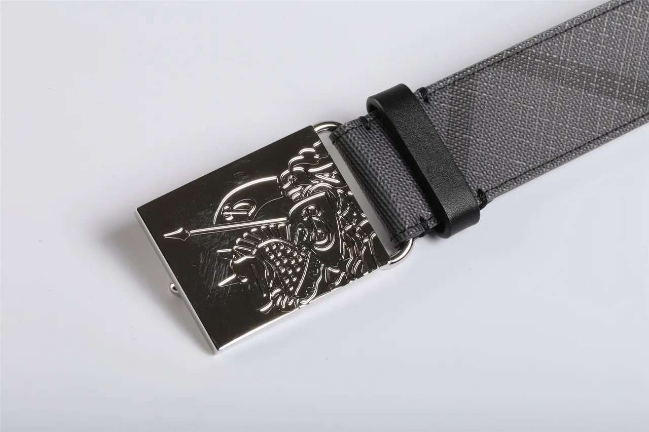 Black Gray Ornate Engraved Buckle Diagonal Stripe Pattern Leather Belt 3