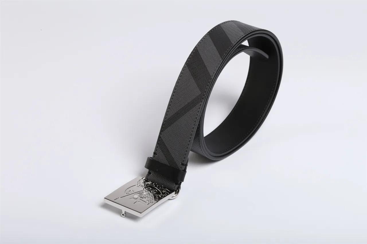 Black Gray Ornate Engraved Buckle Diagonal Stripe Pattern Leather Belt 4