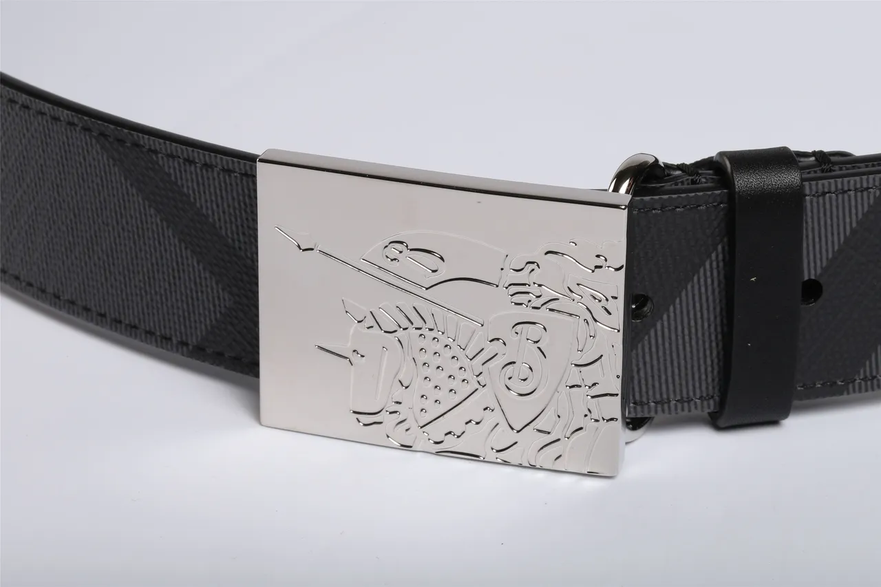 Black Gray Ornate Engraved Buckle Diagonal Stripe Pattern Leather Belt 7