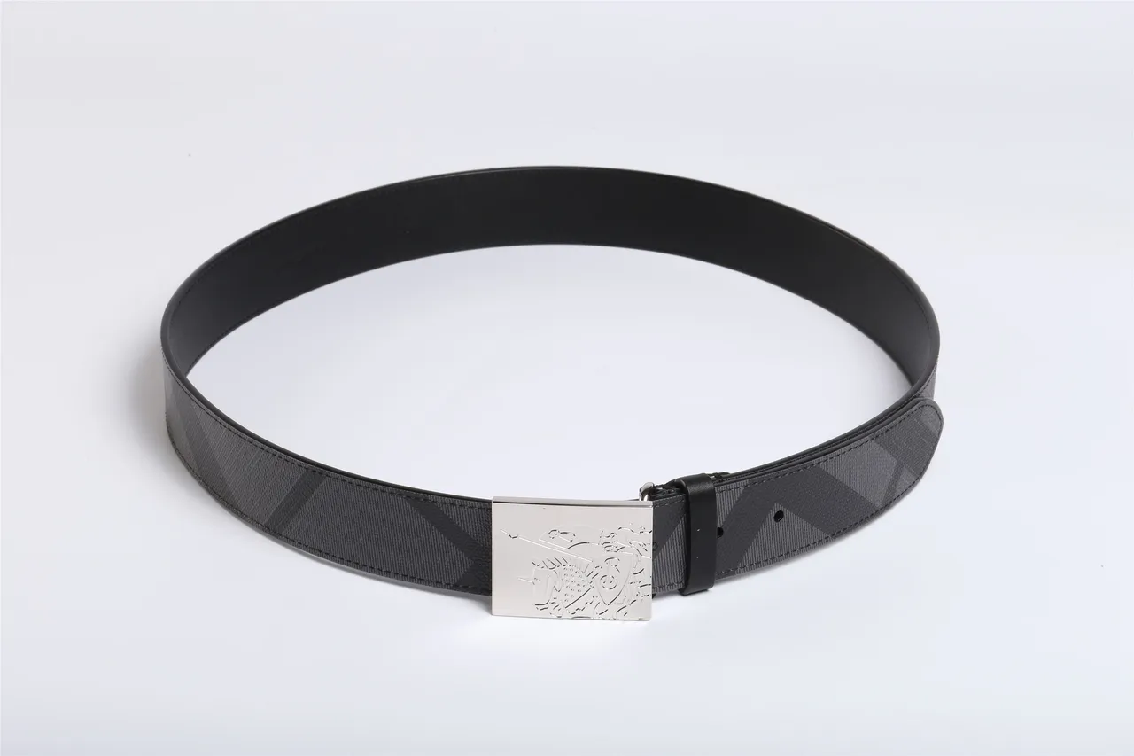 Black Gray Ornate Engraved Buckle Diagonal Stripe Pattern Leather Belt 8