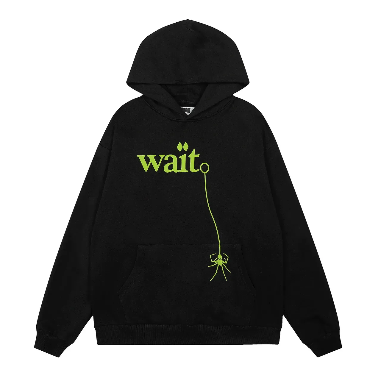 Black Green Oversized Fit Front Graphic Print Hoodie 2
