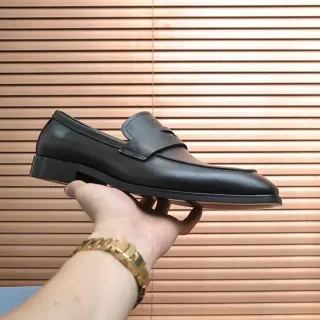Black Leather Penny Strap Loafer