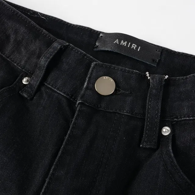Black Metallic Star Appliqué Distressed Slim-Fit Jeans 6