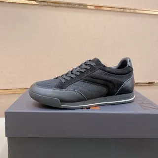 Zapatilla lifestyle negra de tela y ante mezclada