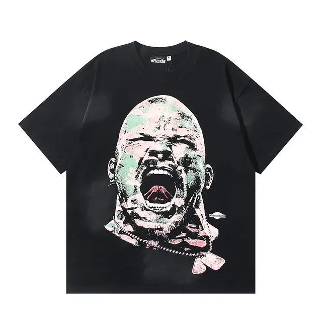 Black Multicolor Oversized Fit Distressed Graphic Print T-Shirt 2