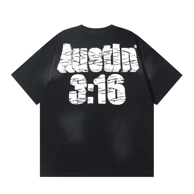 Black Multicolor Oversized Fit Distressed Graphic Print T-Shirt 3
