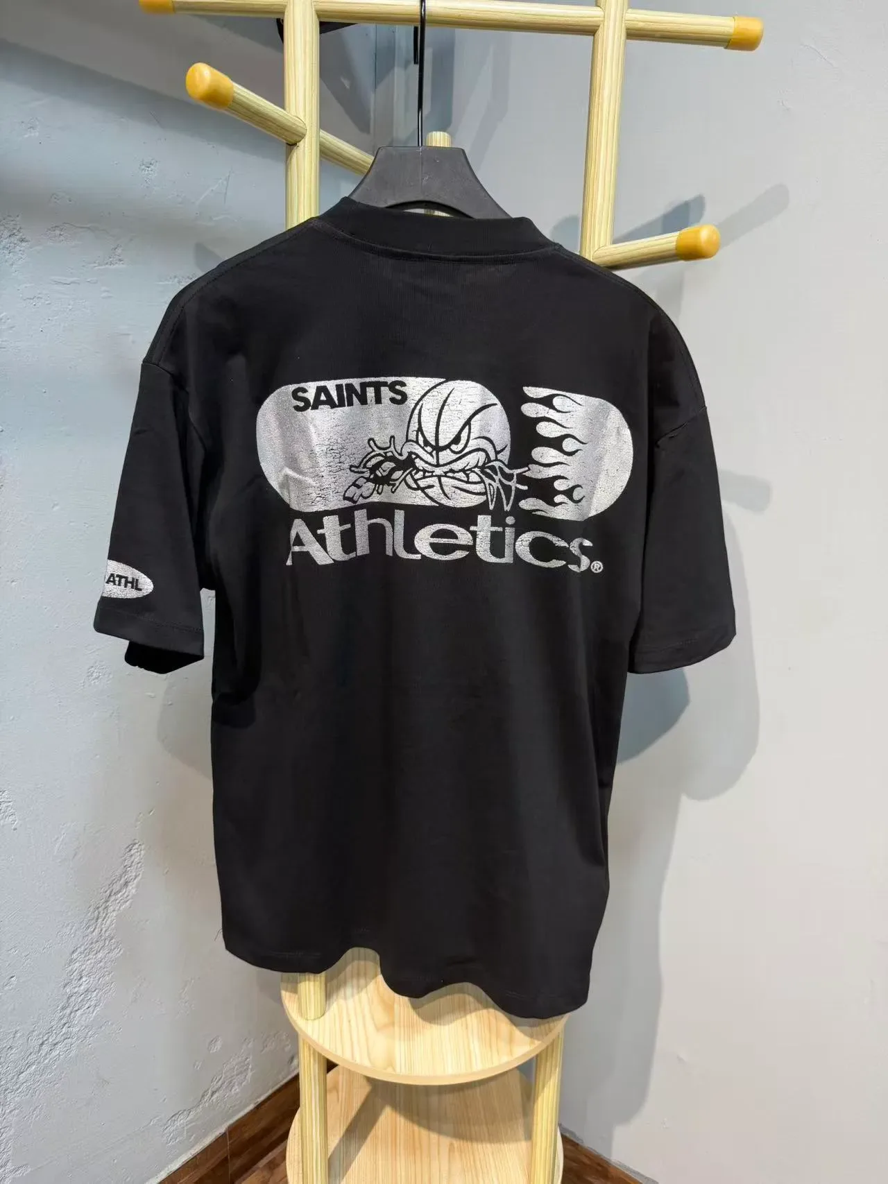 Black Oversized Distressed Graphic Print T-Shirt 7