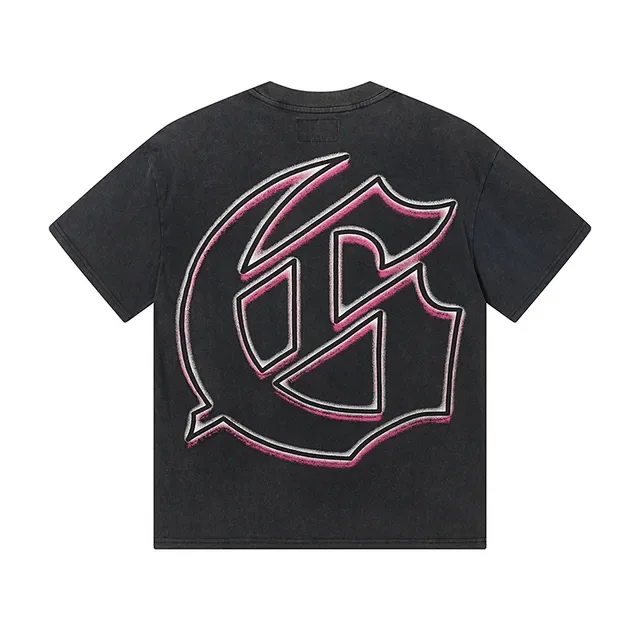 Black Oversized Double-Sided Graphic Print UFO T-Shirt 3