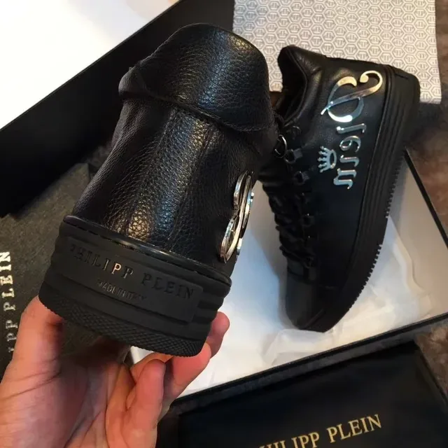 Black Pebbled Leather High-Top Lifestyle Sneakers 4