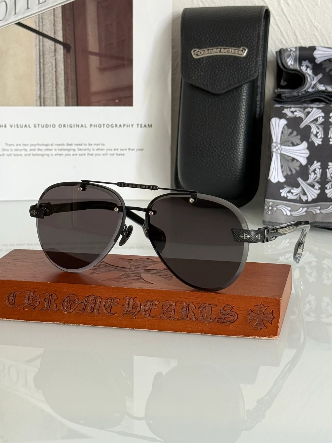 Black Silver Aviator Metal Frame Sunglasses 4