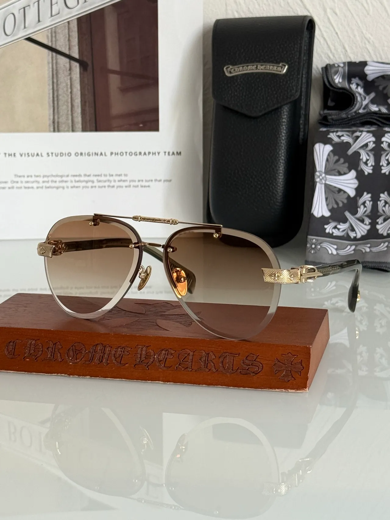Black Silver Aviator Metal Frame Sunglasses 5