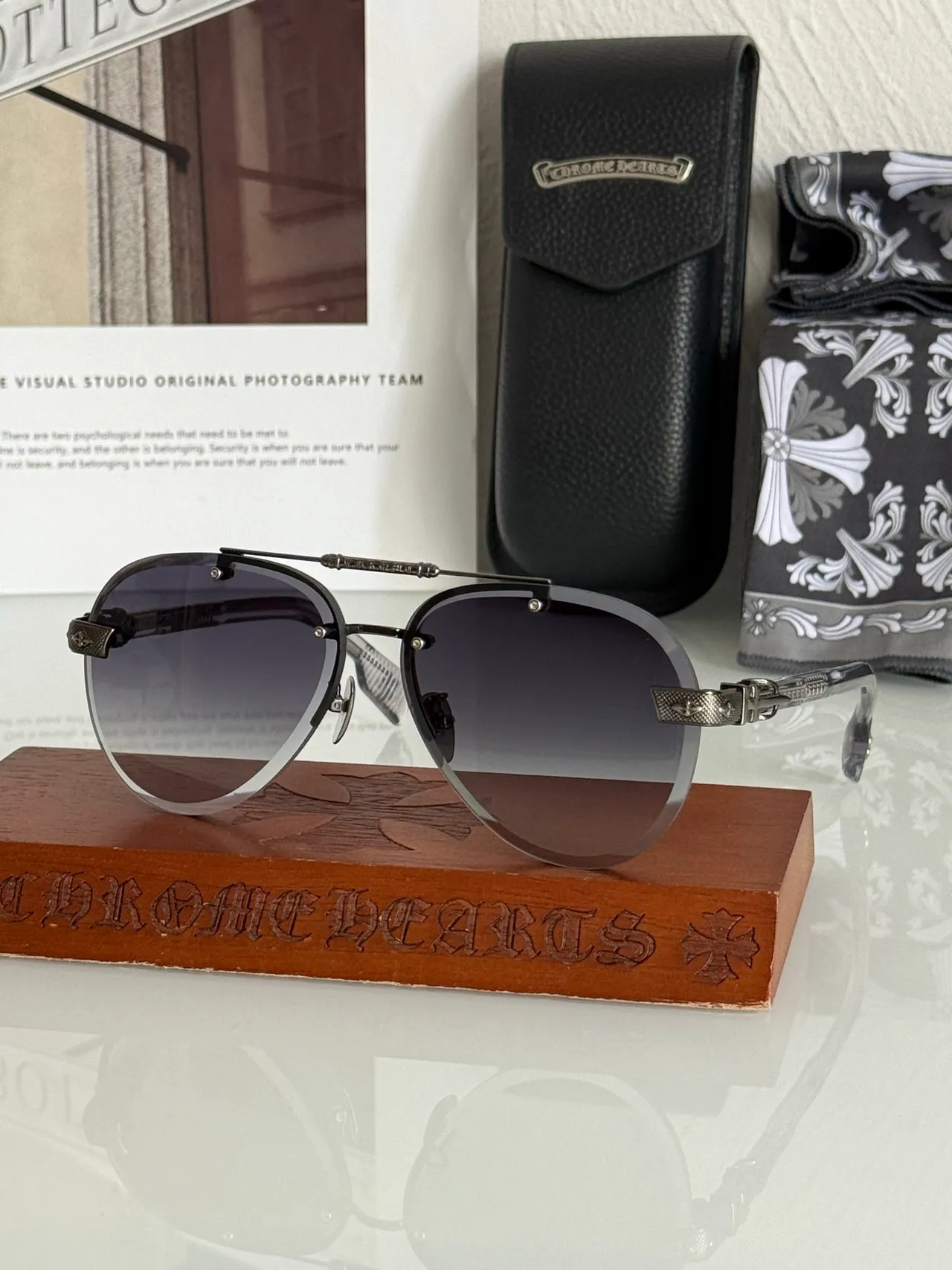Black Silver Aviator Metal Frame Sunglasses 6