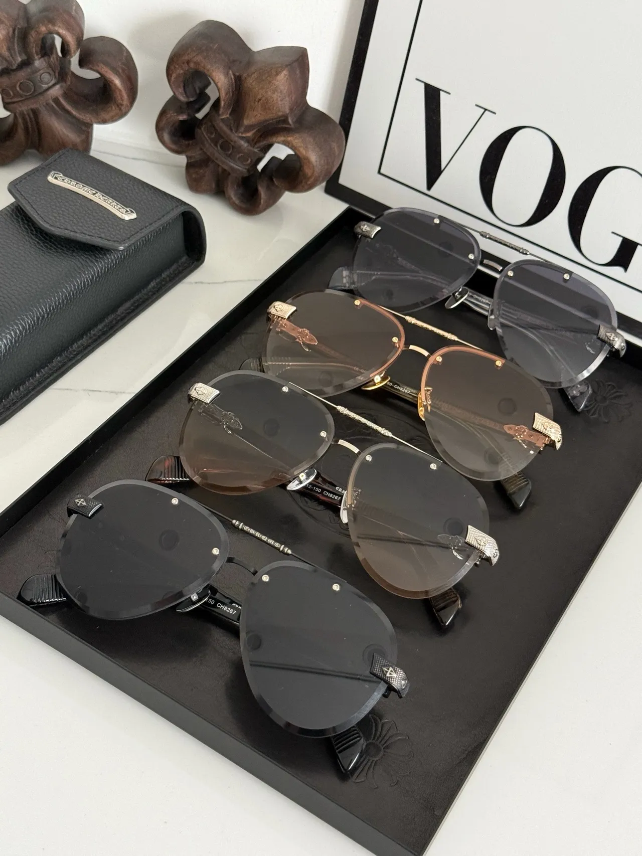 Black Silver Aviator Metal Frame Sunglasses 8